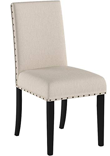 Fabric Dining Chairs with Nailhead Trim, Set of 2