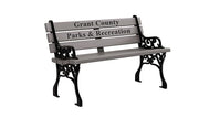 Barco Products Georgetown 4 Ft Personalized Memorial Bench, 2 Boards, Gray