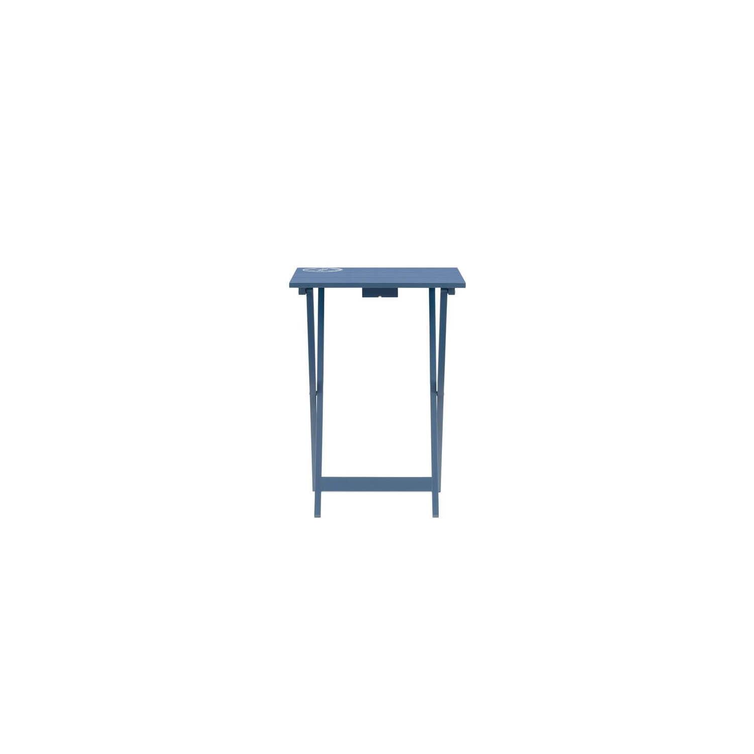 Folding Wood TV Tray Table Set of 4 with Stand