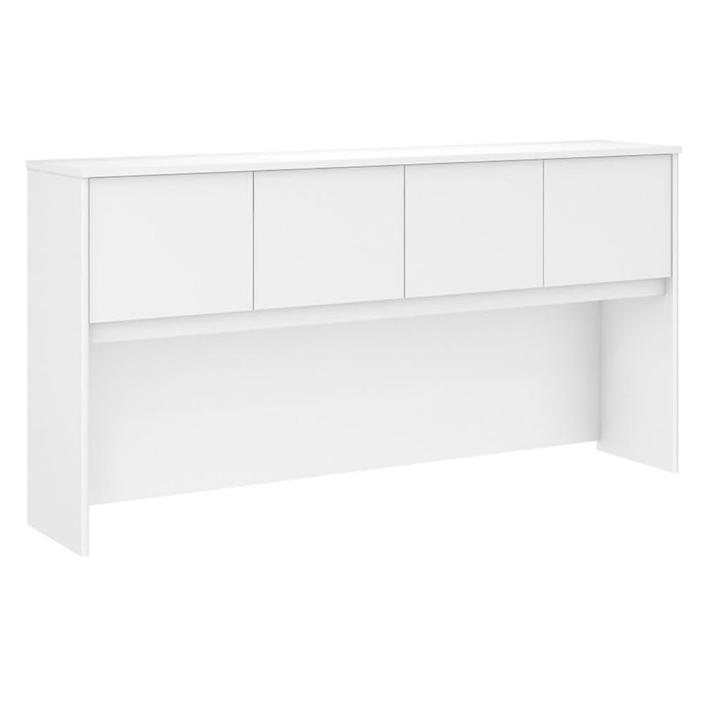 72W Office Desk Hutch with 4 Doors, White
