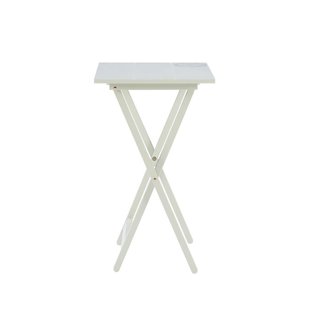 5-Piece Folding TV Tray Table Set with Stand – Light Gray