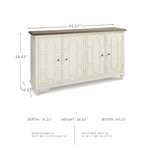 4-Door Accent Cabinet with Adjustable Shelves