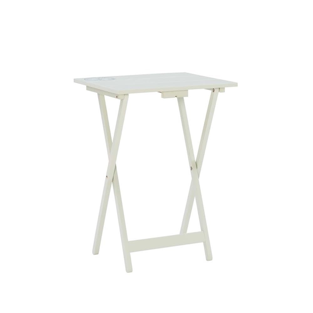 5-Piece Folding TV Tray Table Set with Stand – Light Gray