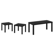 Furinno Classic 2-Piece Black End & Coffee Tables Set, Square 20" End Table and 38" Rectangular Coffee Table