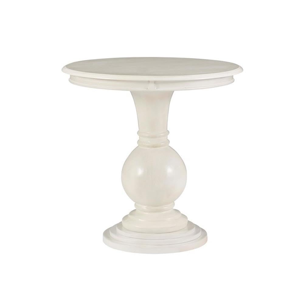 Round Pedestal Accent Table – Cream