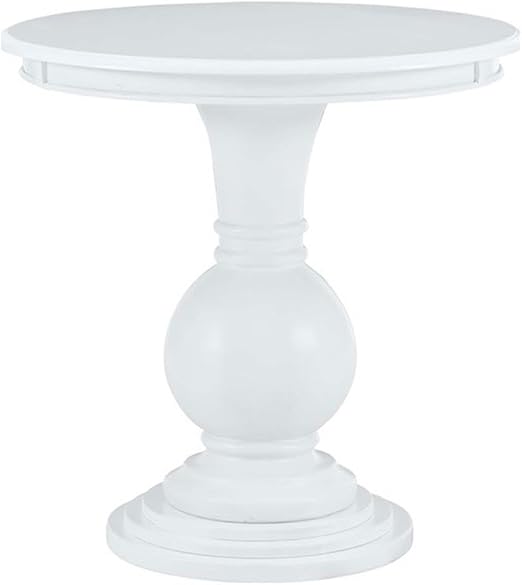 Round Pedestal Accent Table – Natural Finish