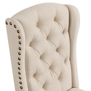 Upholstered Dining Chairs with Nailhead Trims & Button Tufting
