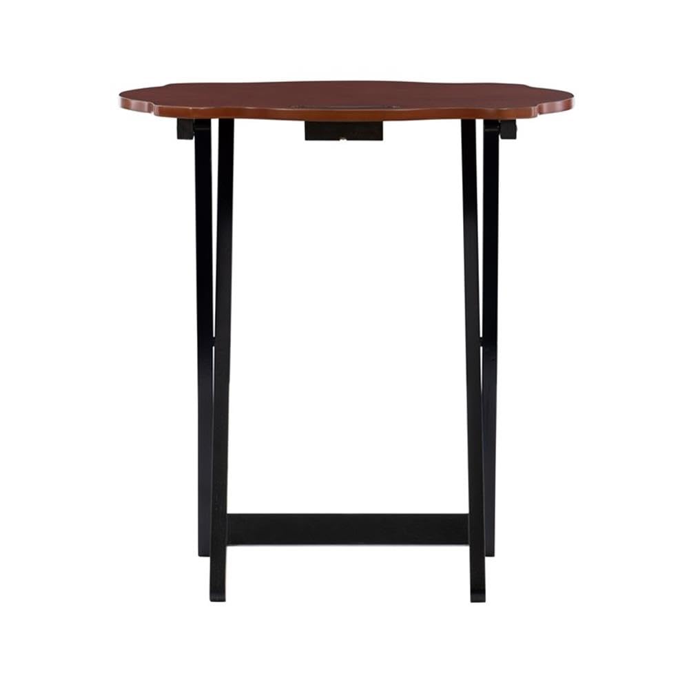 5-Piece Wood Tray Table Set with Stand