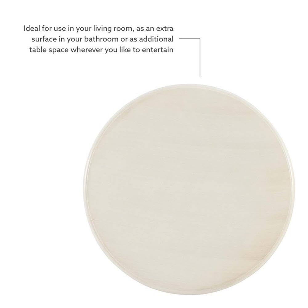 Round Pedestal Accent Table – Cream