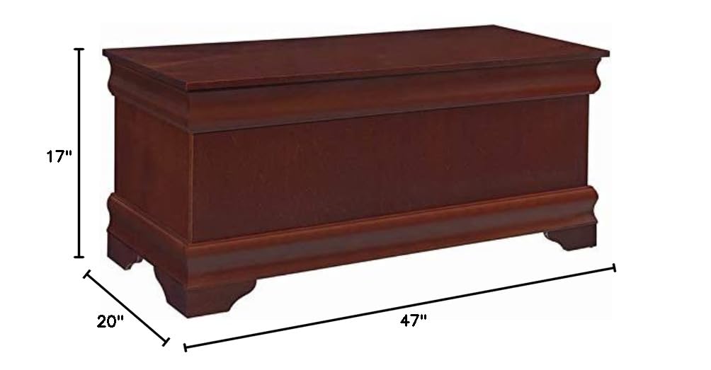 BOWERY HILL Traditional Wood Cedar Blanket Chest, Warm Brown Finish, 47" W x 17" D x 20" H, Cedar-Lined Interior, Solid Pattern, Versatile Storage for Hallway or Master Suite