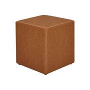 Studio Living Warren 18" Cube Ottoman, Urban Transitional, Fully Assembled, Vegan Leather Fabric, Carmel
