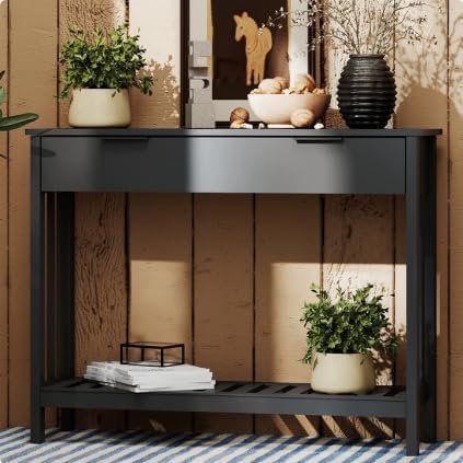 White Console Table with Drawer