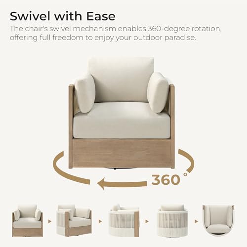3-Piece Boho Patio Bistro Set with Swivel Chairs & Side Table