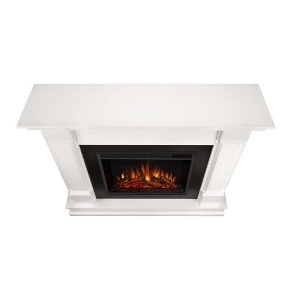 Real Flame Silverton 48" Electric Fireplace with Mantel, White