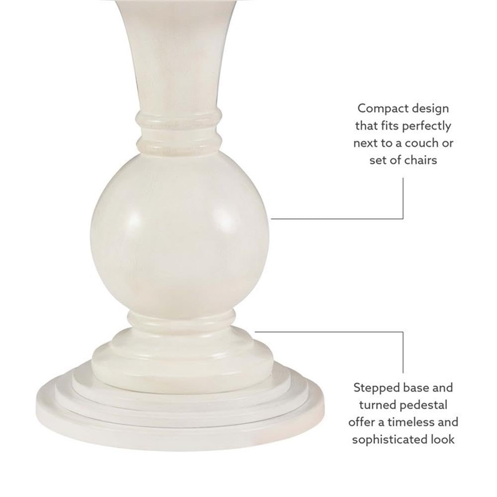 Round Pedestal Accent Table – Cream
