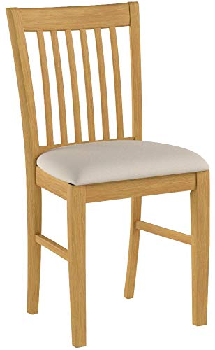Oak Upholstered Dining Chairs, Set of 2