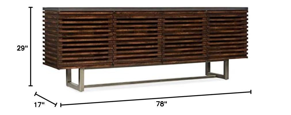 Louvered Wood TV Stand