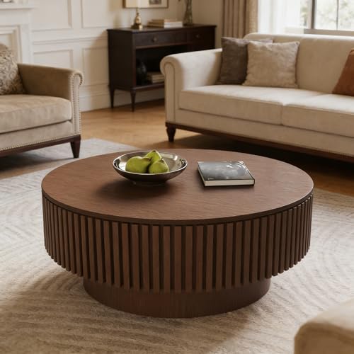 Round & Oval Coffee Table with Hidden Storage