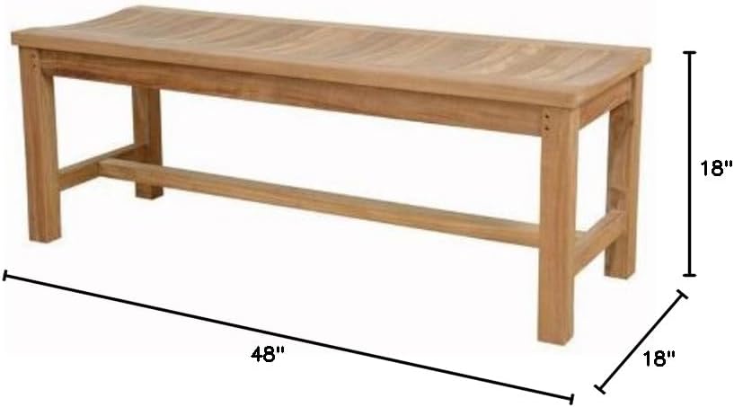 Teak Backless Outdoor Bench