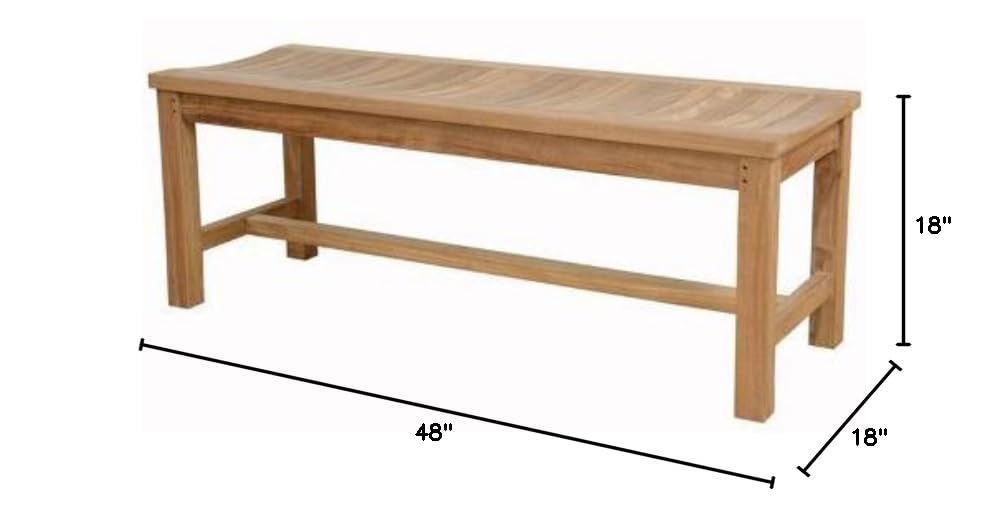 Teak Backless Outdoor Bench