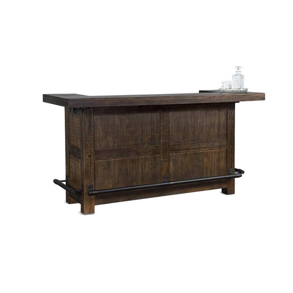 Transitional Wood Hutch, Buffet & Bar Unit 2-Piece Set