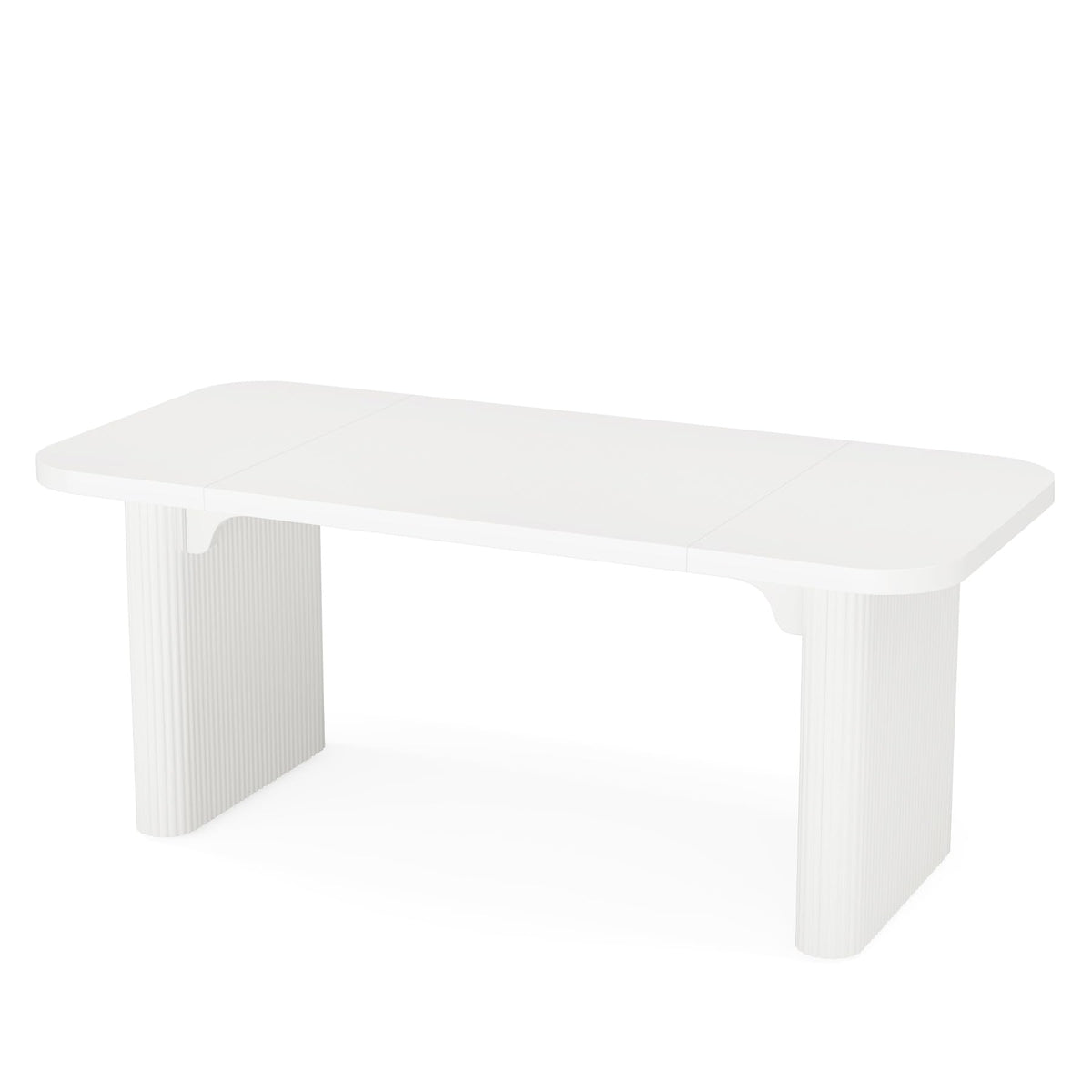 Tribesigns 5 ft Conference Table, Modern Rectangular Meeting Seminar Table with Double Pedestal, 62-Inch Large Boardroom Table for Office (White)