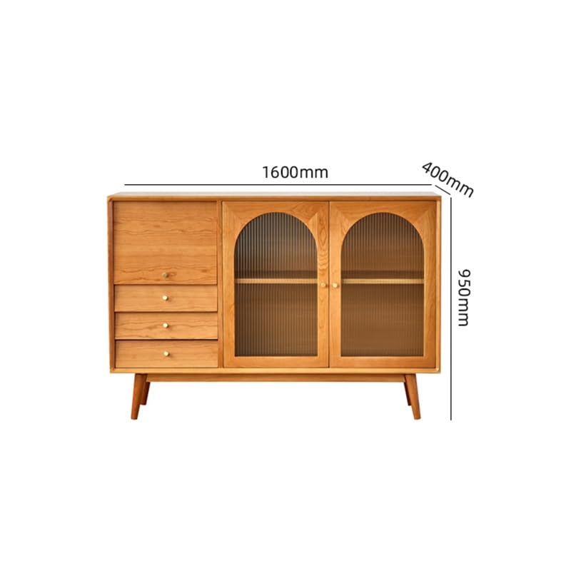 HEAIQI Sideboard Kitchen Cupboard 160x40x95cm Solid Wood Bar Sideboard Living Room Japanese Storage Cabinet, Entrance Table Decorative Furniture Cupboard Bar Cabinet