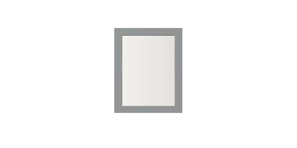 Gray Wood-Framed Bathroom Mirror
