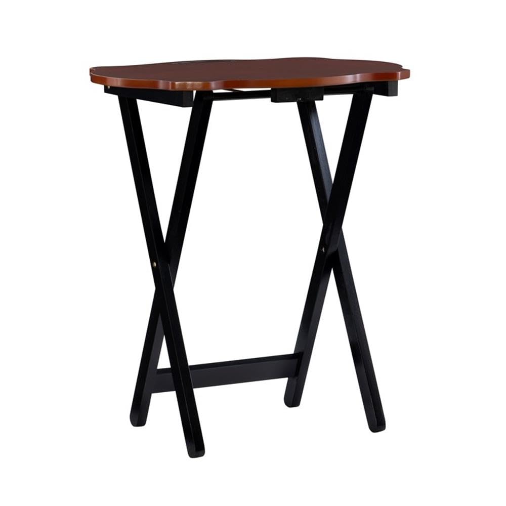 5-Piece Wood Tray Table Set with Stand