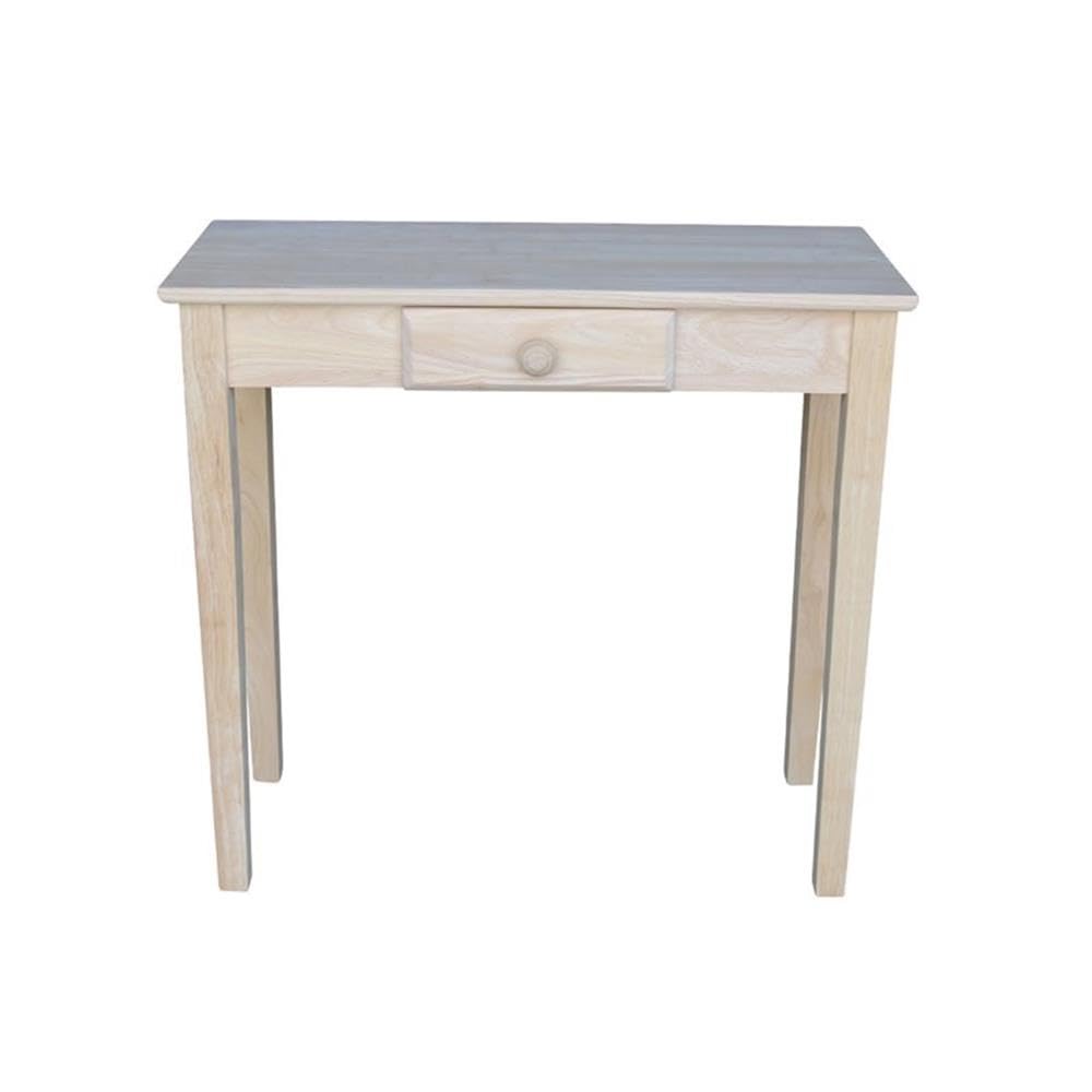 Unfinished Wood Console Table with Drawer
