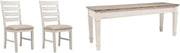 Farmhouse Dining Chairs & Storage Bench Set