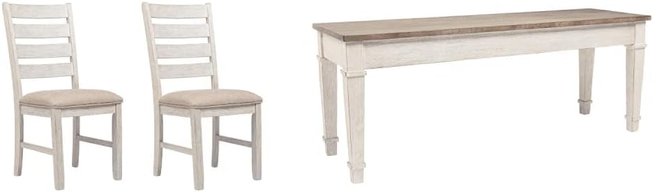 Farmhouse Dining Chairs & Storage Bench Set