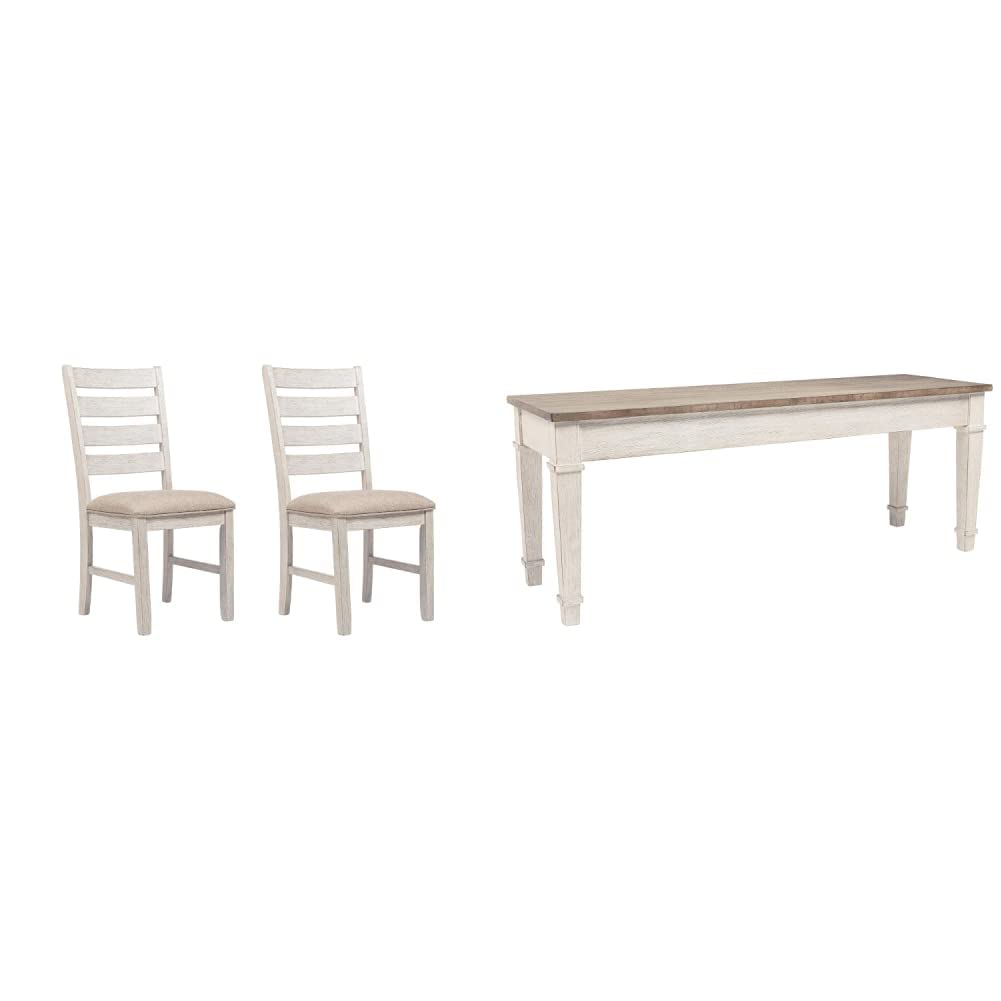 Farmhouse Dining Chairs & Storage Bench Set