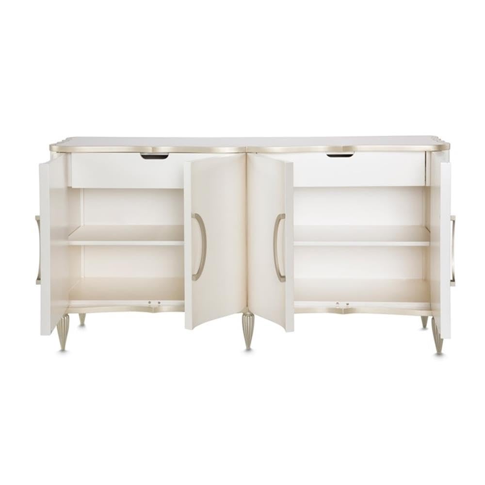 MICHAEL AMINI London Place Sideboard with Mirror - Creamy Pearl
