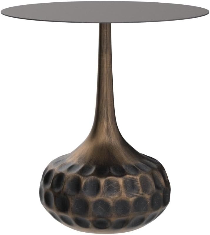 Round Iron Pedestal Accent Table