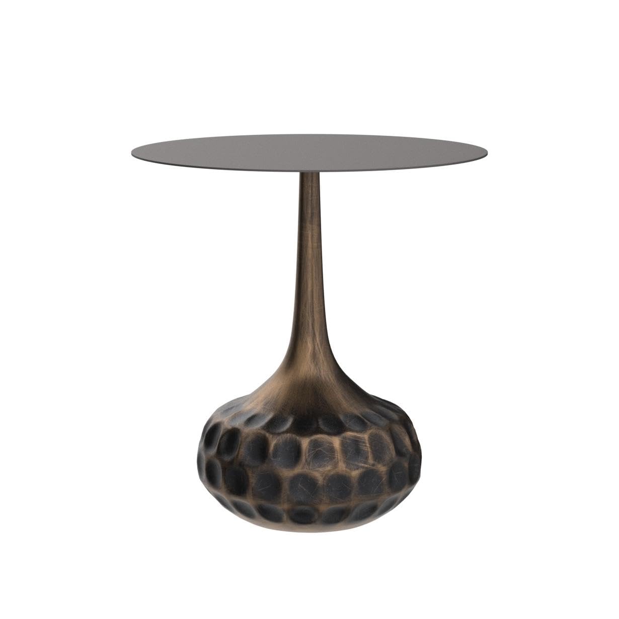Round Iron Pedestal Accent Table