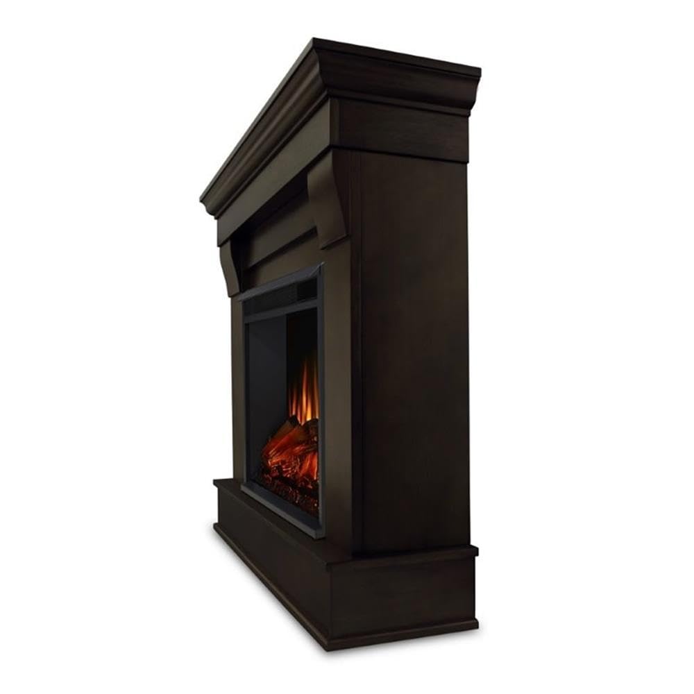Real Flame Chateau 41” Electric Fireplace with Mantel for Living Room or Bedroom, Replaceable Fireplace Insert Heater, Realistic Log and Flame Effect, Remote Control, Timer