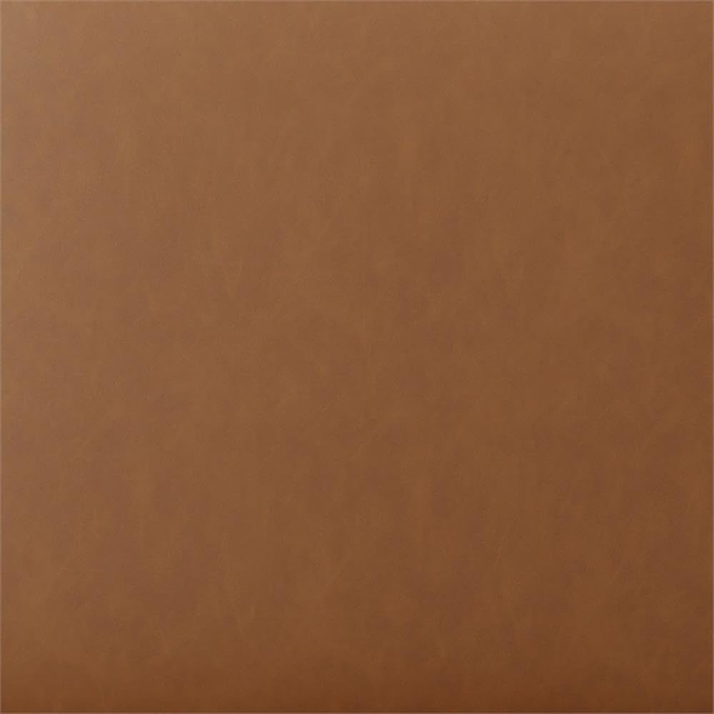 Studio Living Warren 18" Cube Ottoman, Urban Transitional, Fully Assembled, Vegan Leather Fabric, Carmel