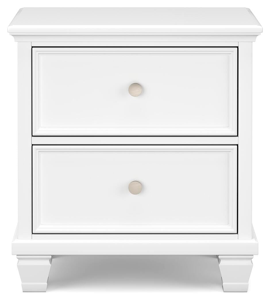 White 2-Drawer Nightstand