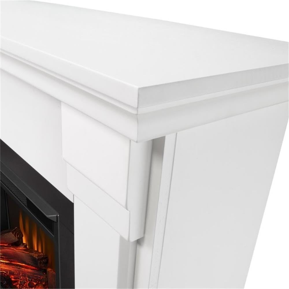 Real Flame Silverton 48" Electric Fireplace with Mantel, White
