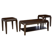 3-Piece Coffee & End Table Set with Storage Shelf