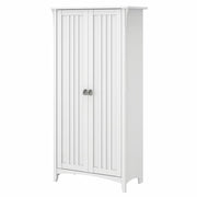 Tall Storage Cabinet with Doors – Pure White & Shiplap Gray