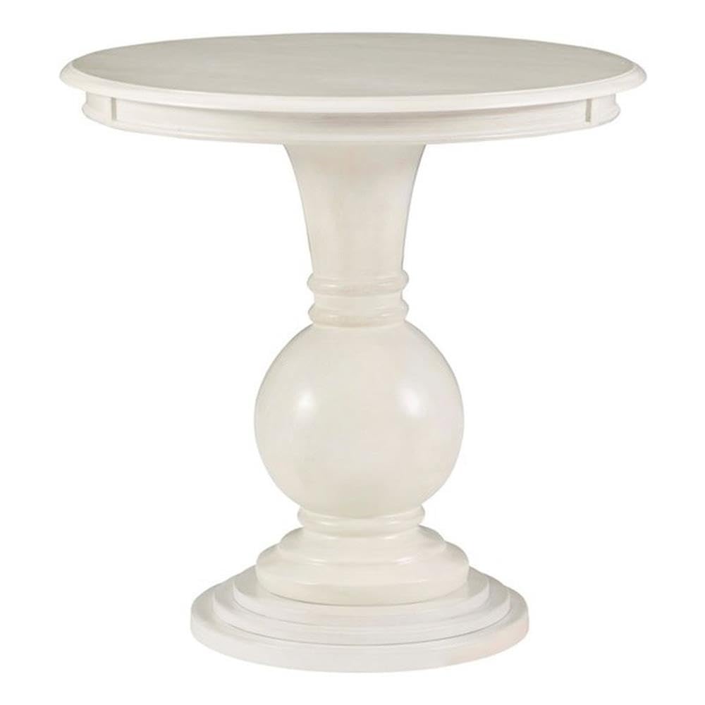 Round Pedestal Accent Table – Cream