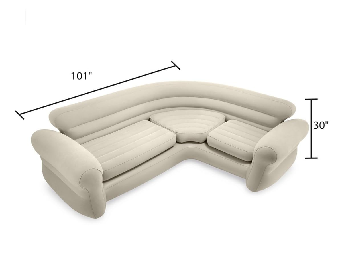Intex Inflatable Corner Sofa, L-Shaped Couch Family Lounge