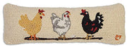Three Hens Wool Throw Pillow
