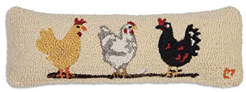 Three Hens Wool Throw Pillow