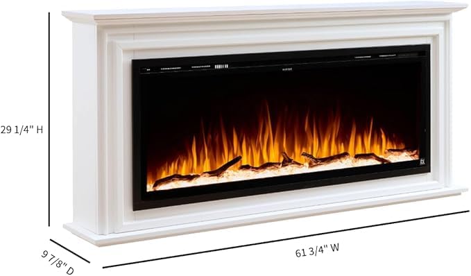 Touchstone Sideline Elite 50" Smart Electric Fireplace with Surround Mantel - 1,500W Heater