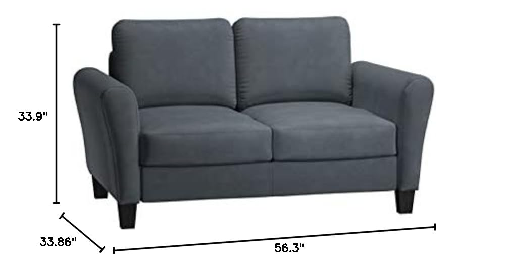 Microfiber Rolled Arm Loveseat