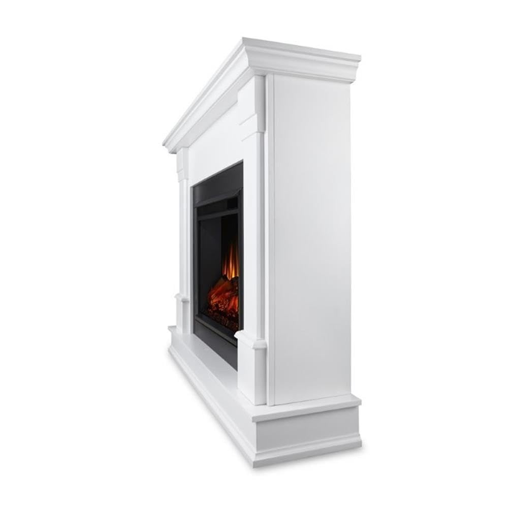 Real Flame Silverton 48" Electric Fireplace with Mantel, White
