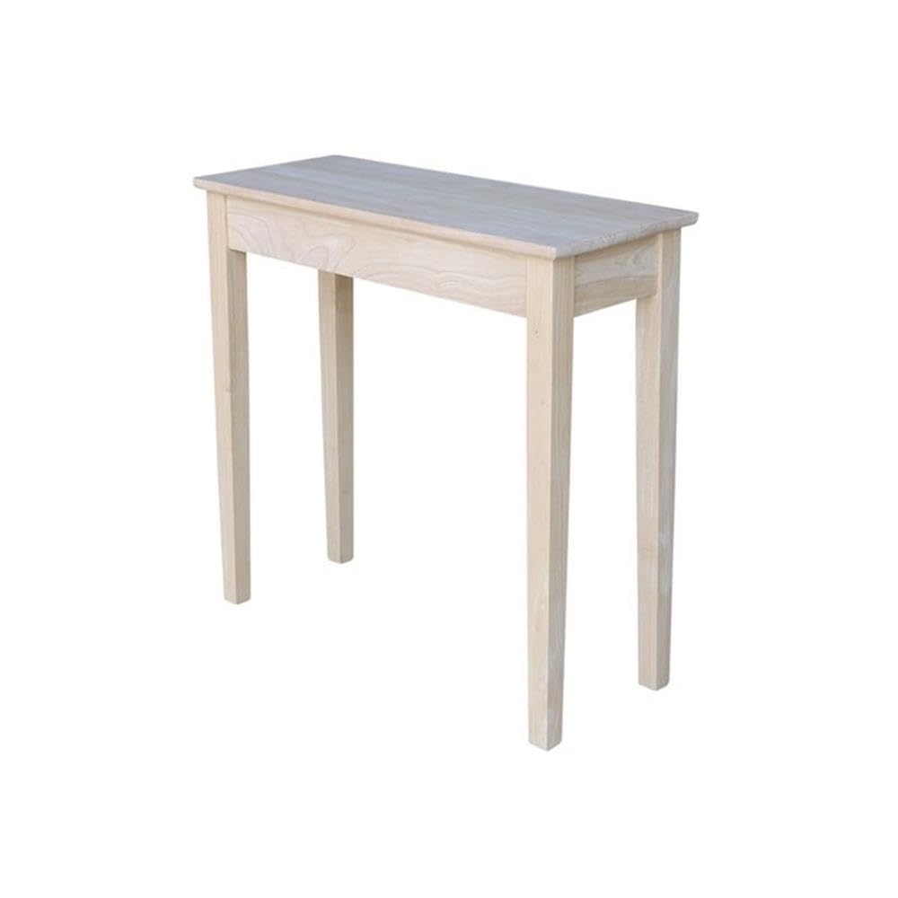 Unfinished Wood Console Table with Drawer